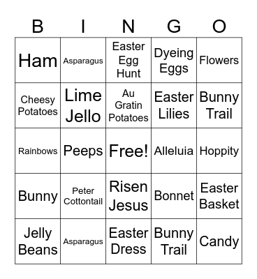 Happy Easter BINGO Card