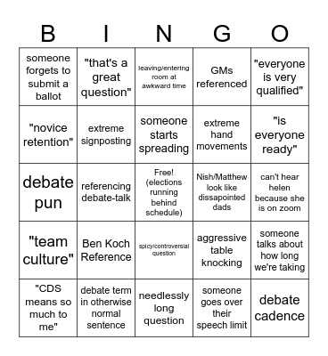 Elections 2024 Bingo Card