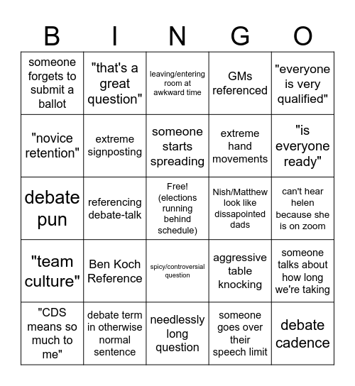 Elections 2024 Bingo Card