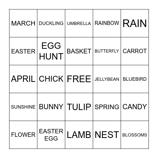 SPRING BINGO Card