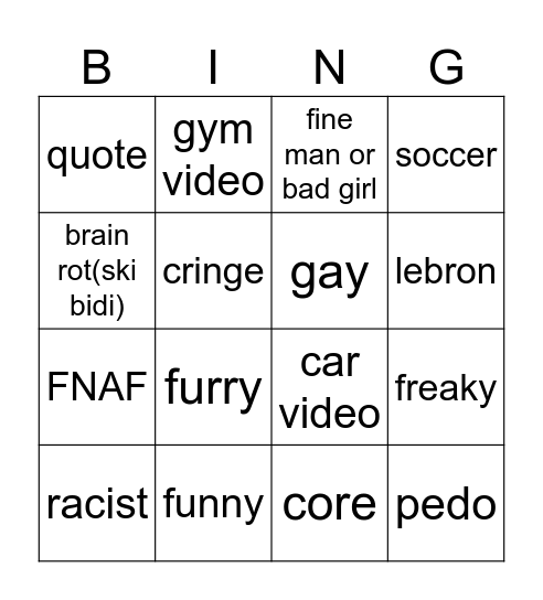 HEEHHEHEH Bingo Card
