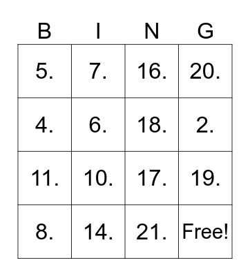Bulgaria Bingo Card