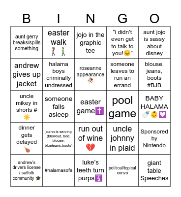 easter bingo 😍 Bingo Card