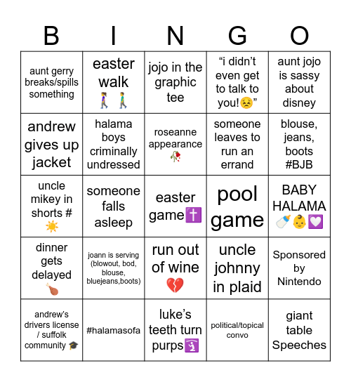 easter bingo 😍 Bingo Card