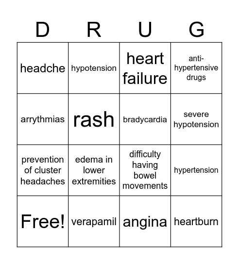 FINAL Verapamil Bingo Card