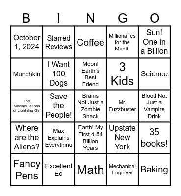 Stacy McAnulty Bingo Card