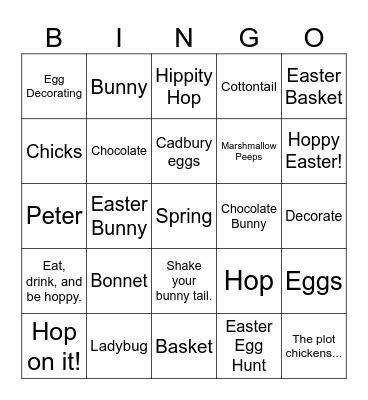 EASTER STAFF BINGO Card