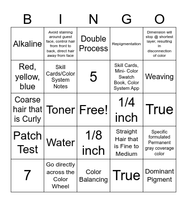 Color Foundations Bingo Quiz Bingo Card