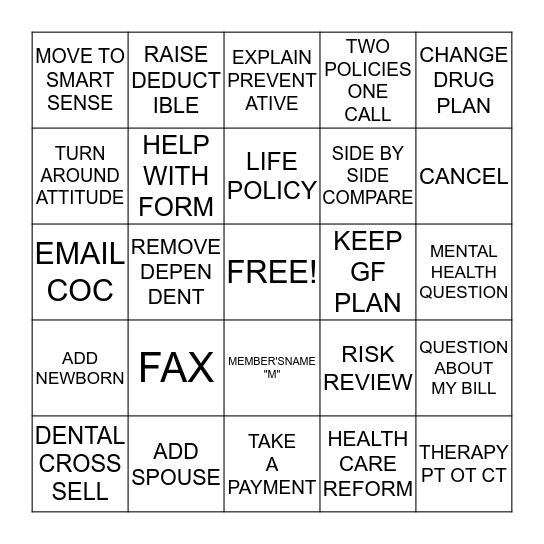 SITUATIONAL RETENTION BINGO  Bingo Card