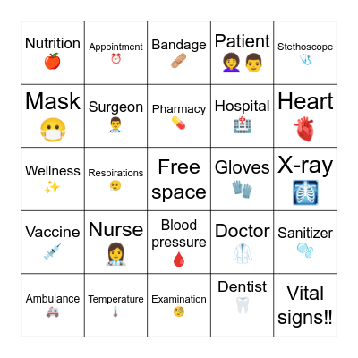 Healthcare Bingo🩺 Bingo Card