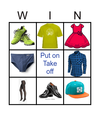 Clothes Bingo Card