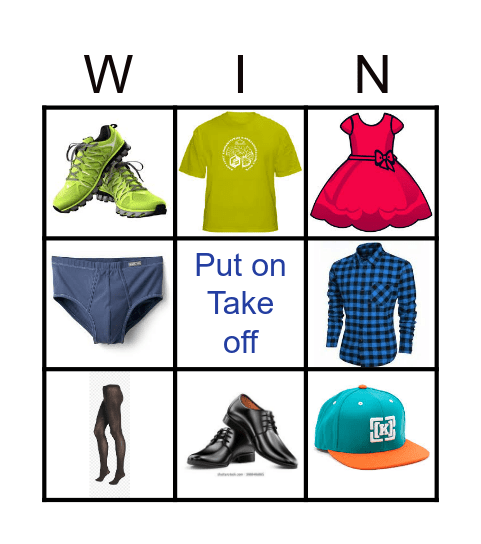Clothes Bingo Card