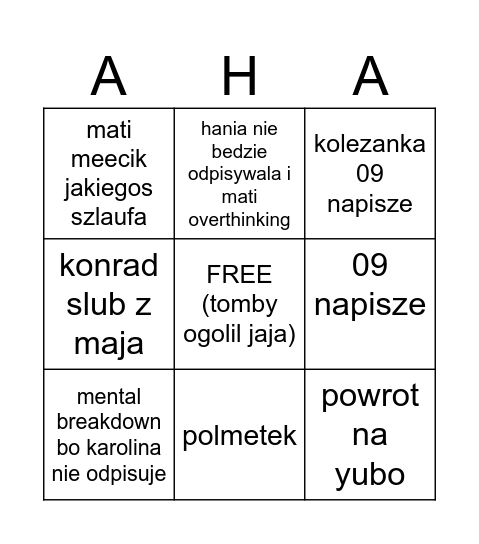 yubo 2024 Bingo Card