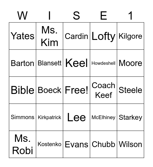 Do You Know Your TEACHERS? Bingo Card