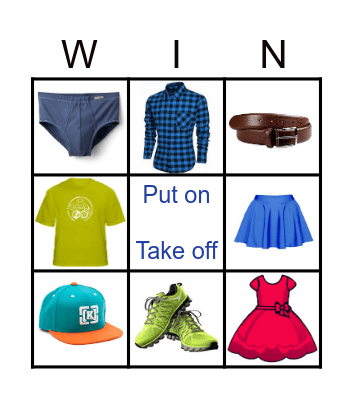 Clothes Bingo Card
