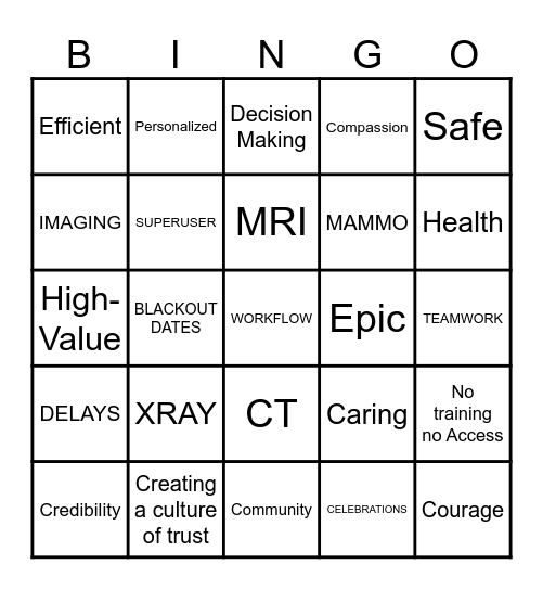 Katy Breast & OPID Bingo Card