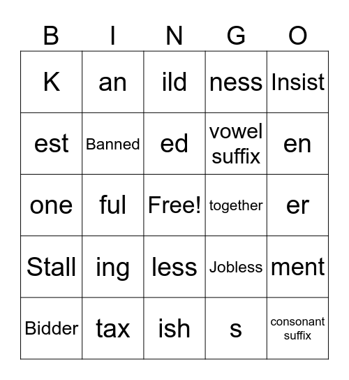 Easter Day words Bingo Card