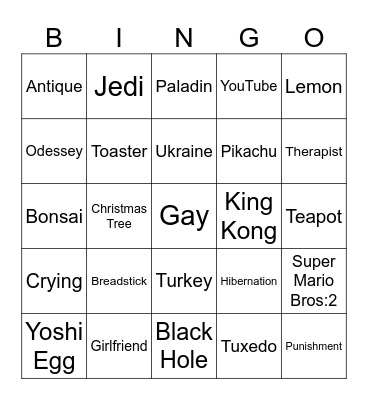Infinite Craft Bingo Card