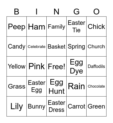 Easter Bingo Card