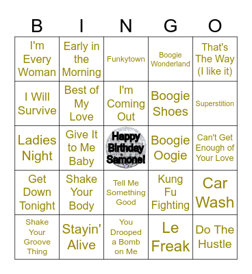DISCO GROOVE Bingo Card