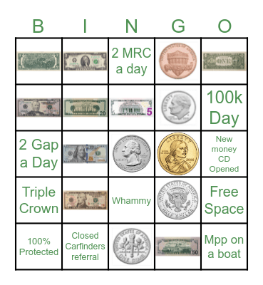 MONEY BINGO Card