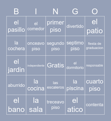 La Casa Bingo Card