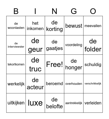 Thema 19 Link+ Bingo Card