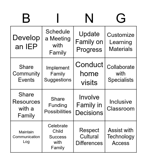 Collaboration Bingo Card