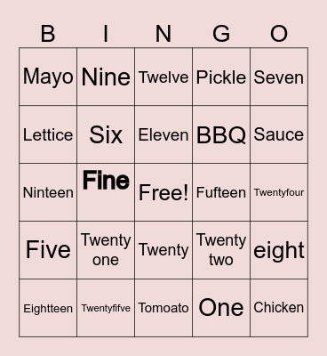 Cassie’s Bridal Shower Bingo Card