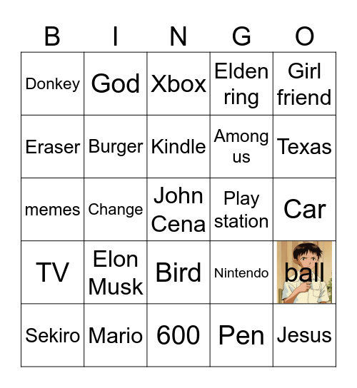 God Bingo Card