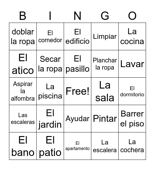 LA CASA Bingo Card