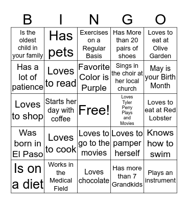 WOMEN Bingo Card