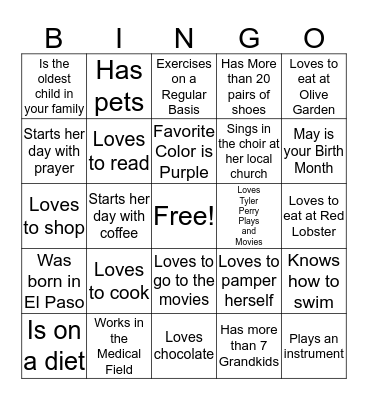 WOMEN Bingo Card