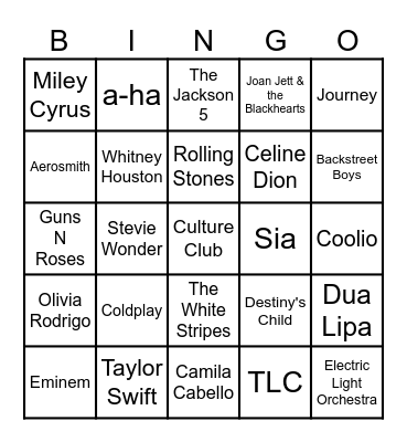 MUSIC BINGO Card