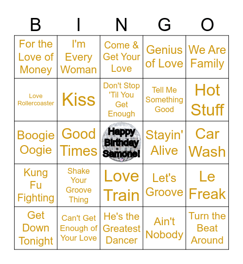 DISCO GROOVE Bingo Card