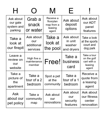 Residences at Glenview Reserve Bingo Card