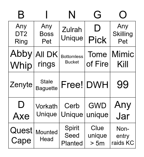 HCIM Long Term Goals Bingo Card