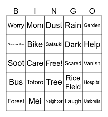 Totoro BINGO Card