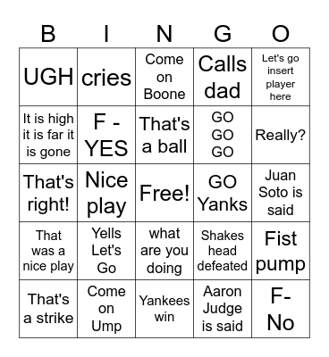 Fiance Baseball Card Bingo Card