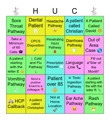 Easter Weekend Bingo Card