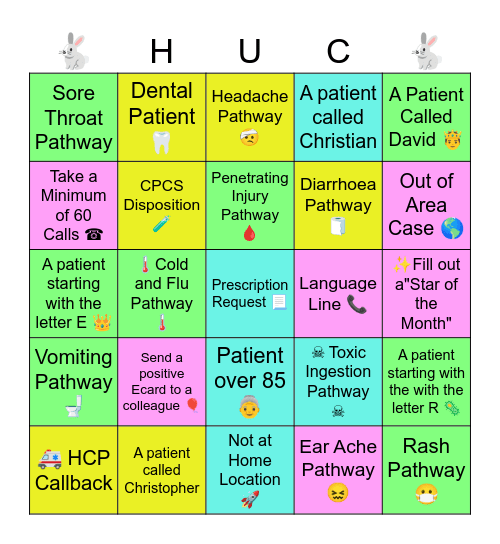 Easter Weekend Bingo Card