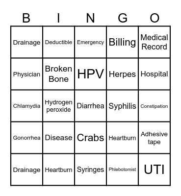 SHWC Bingo Card