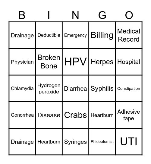 SHWC Bingo Card