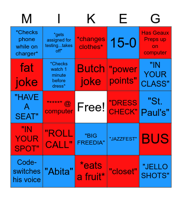 Gowland Bingo Card