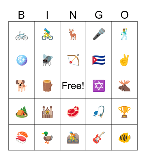 39th Emoji Bingo Card