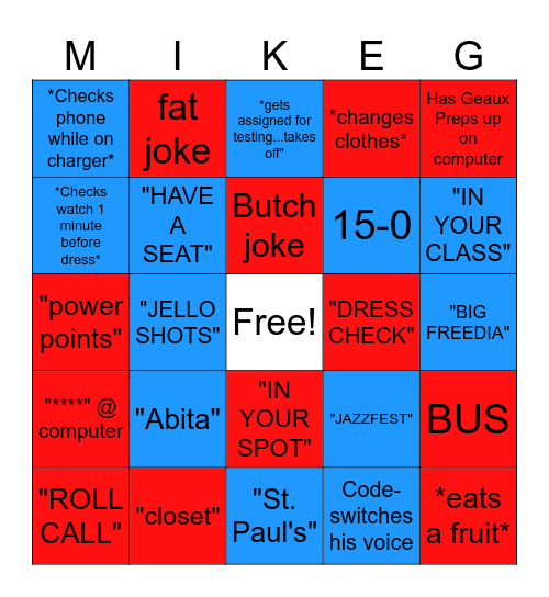 Gowland Bingo Card