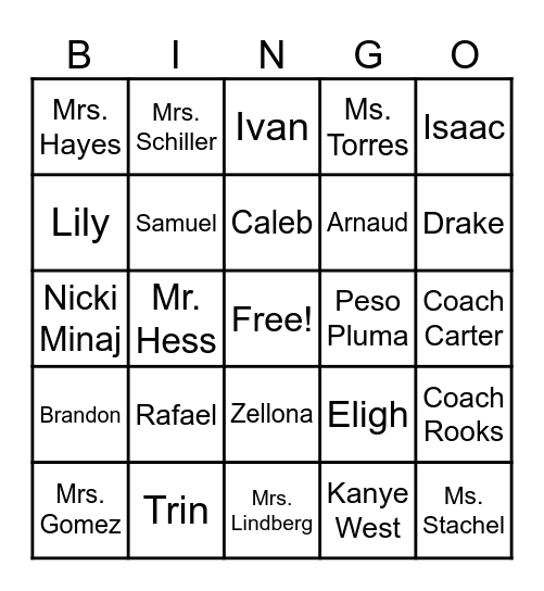 Amigo Bingo!!! Bingo Card