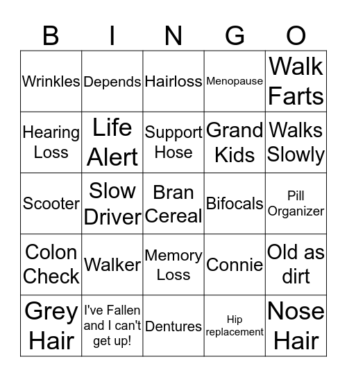 What happeneds when you turn 50. Bingo Card