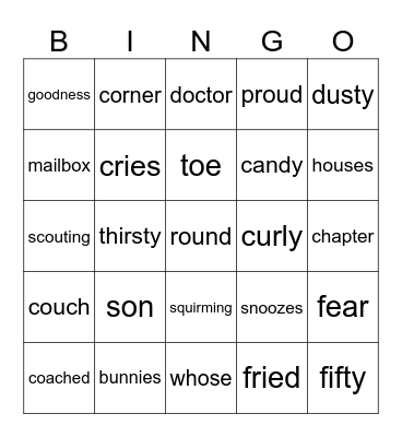Lesson 49 only sight and sound 25 words Bingo Card