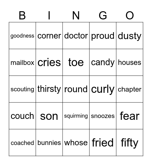 Lesson 49 only sight and sound 25 words Bingo Card